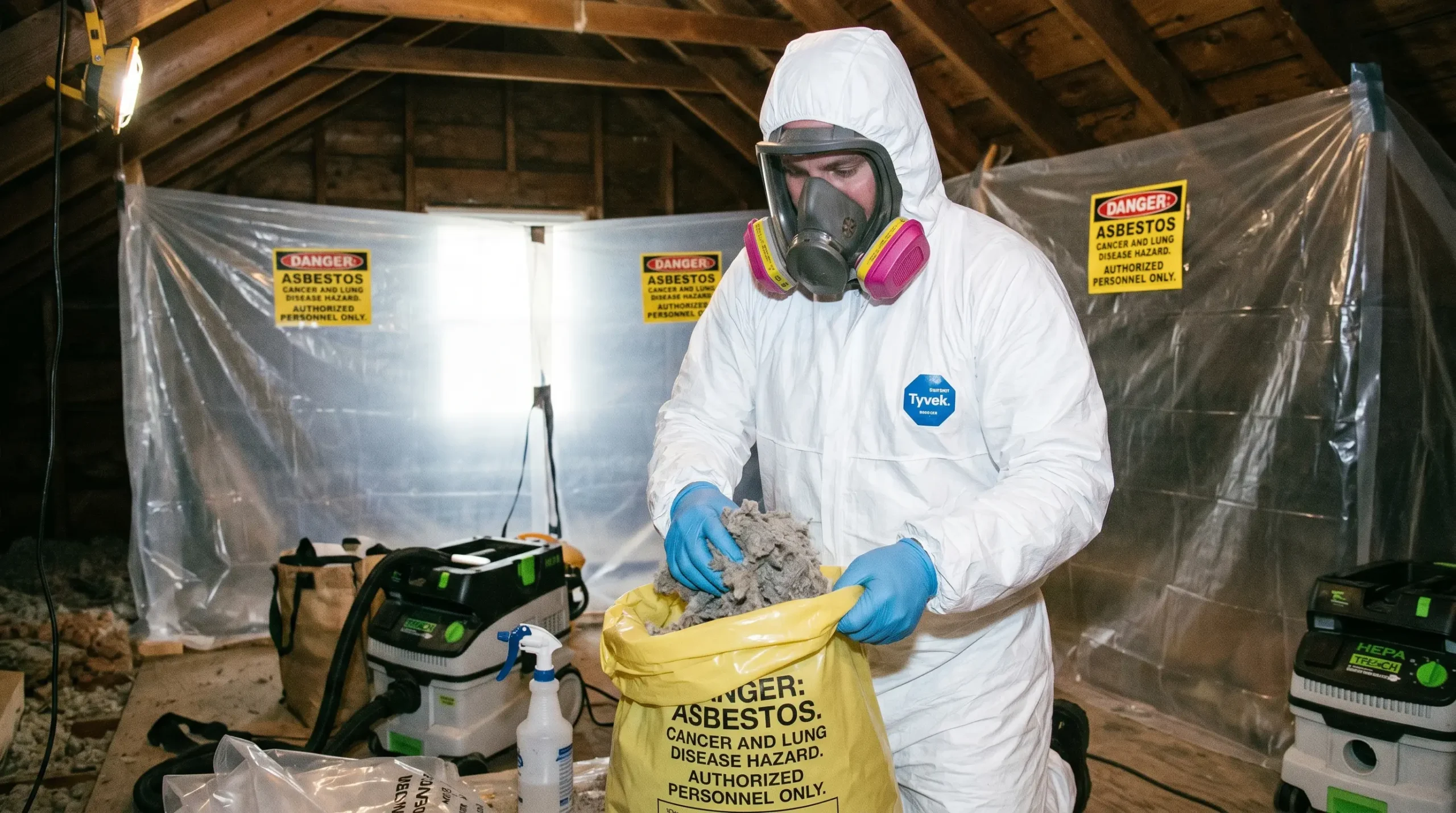 Asbestlint exposure is dangerous for every one that is why team have mentioned danger and securing it in a bad