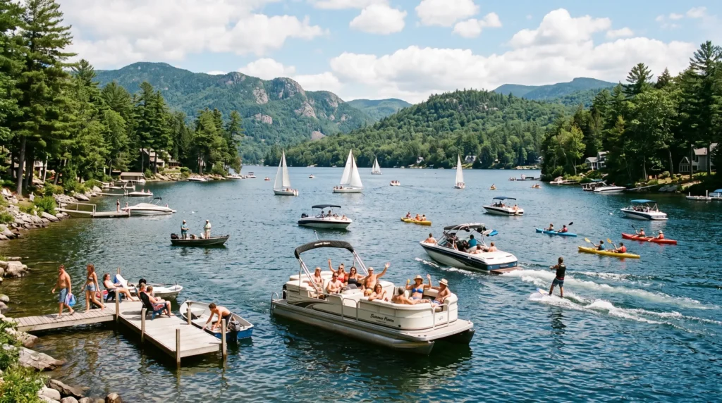 Veneajelu - People enjoying boating in lake