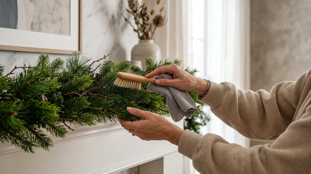how to clean artificial garland
