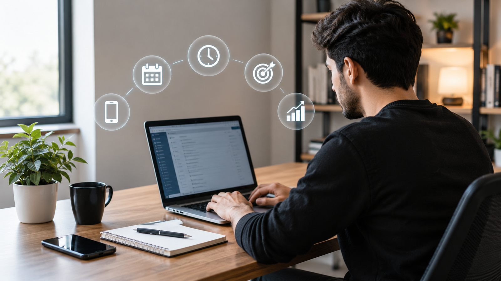 Digital habits at work with modern technology