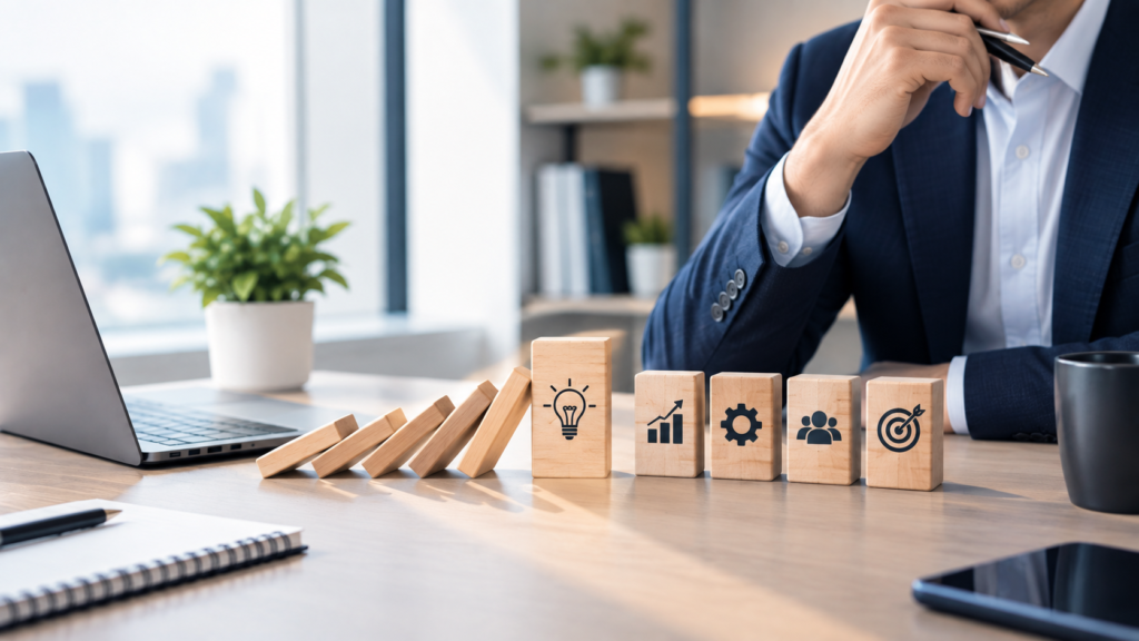 Professional business decision-making in a modern office